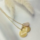 Mini Signiture Arany bevonatú ezüst nyaklánc egyedileg gravírozott medállal