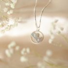 Double Heart ezüst nyaklánc egyedileg gravírozott medállal