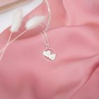 Double Heart ezüst nyaklánc egyedileg gravírozott medállal