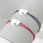 Pet Heart Cord madzag karkötő egyedileg gravírozott ezüst medállal