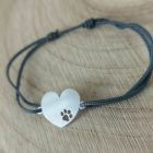 Pet Heart Cord madzag karkötő egyedileg gravírozott ezüst medállal