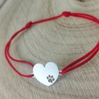 Pet Heart Cord madzag karkötő egyedileg gravírozott ezüst medállal