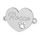 Pet Heart Cord madzag karkötő egyedileg gravírozott ezüst medállal